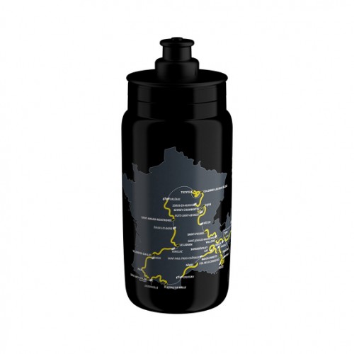 Bidon Elite Fly Teams 2024 Tour de France  - Black Map 550 ml - EL016041263